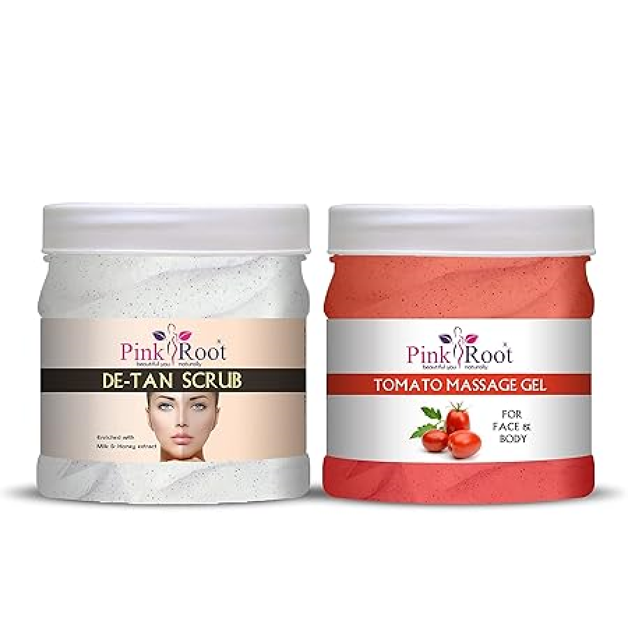 De-Tan Scrub 500ml & Tomato Massage Gel 500ml